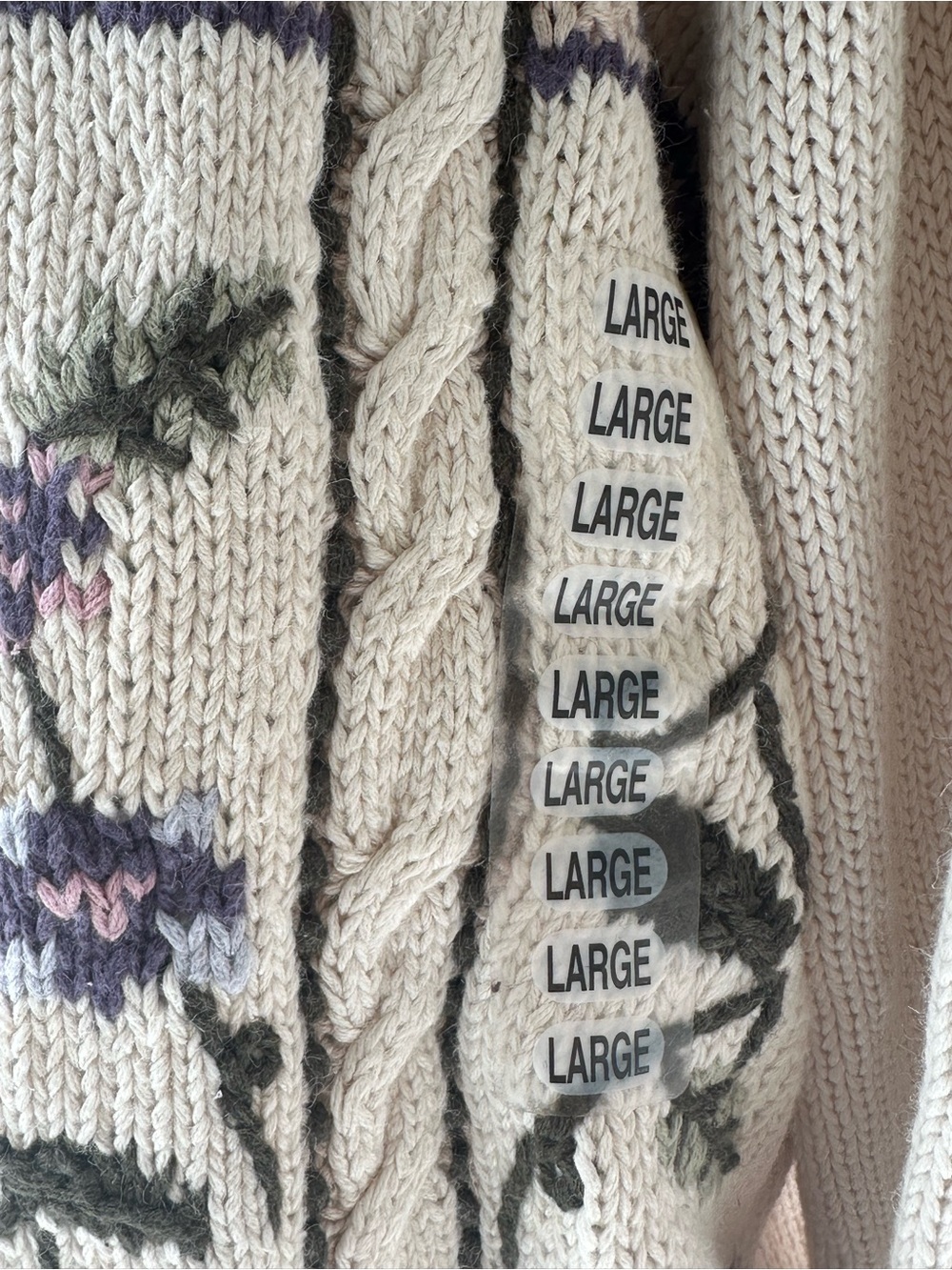 NWT David Loren Vintage Floral Embroidered Cardigan Sweater - Large - Picture 6 of 16